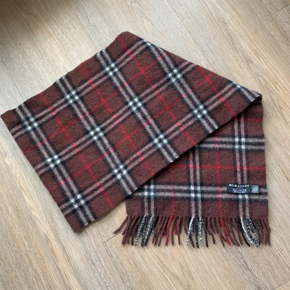 Vintage brown Burberry cashmere scarf